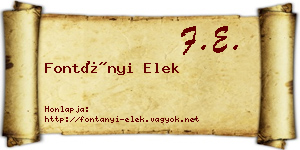 Fontányi Elek névjegykártya